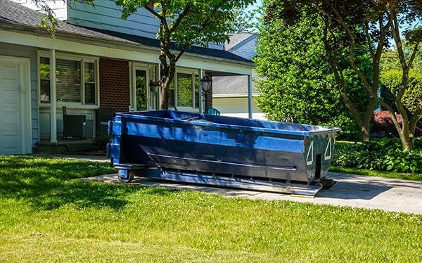 residential dumpsters can be placed on a driveway or yard, but preventative measures ought to be taken to avoid damage to the property